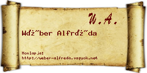 Wéber Alfréda névjegykártya